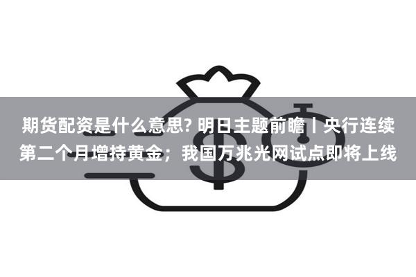 期货配资是什么意思? 明日主题前瞻丨央行连续第二个月增持黄金；我国万兆光网试点即将上线